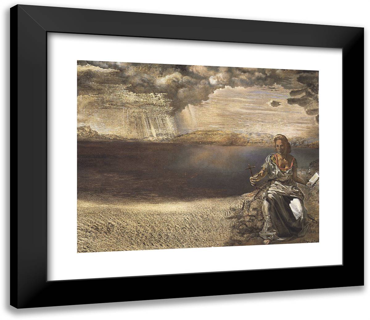 St. Helena of Port Lligat 23x20 Black Modern Wood Framed Art Print Poster by Dali, Salvador