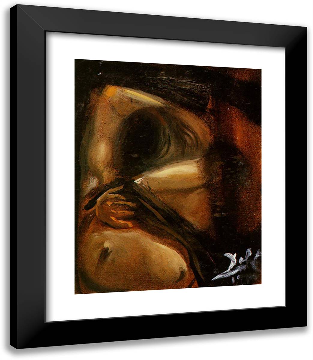 Study for 'Woman Undressing' 20x23 Black Modern Wood Framed Art Print Poster by Dali, Salvador