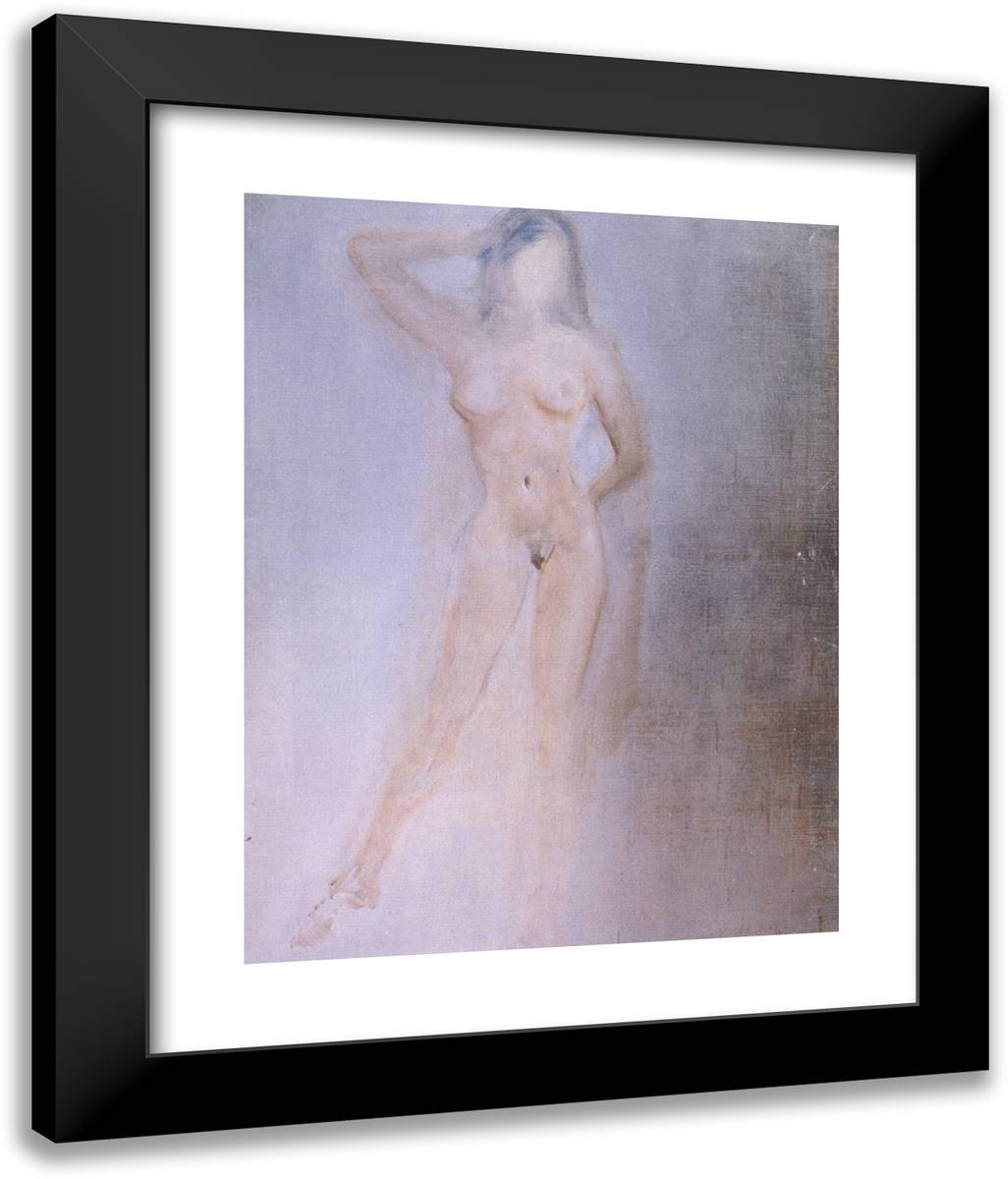 Study of a Female Nude 20x24 Black Modern Wood Framed Art Print Poster by Dali, Salvador