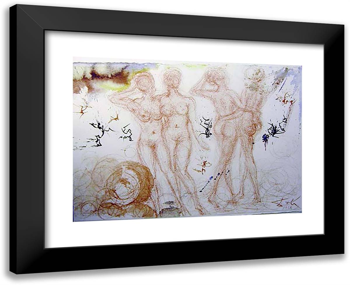 Stultae Et Prudentes Filiae (Sirach 726) 24x20 Black Modern Wood Framed Art Print Poster by Dali, Salvador