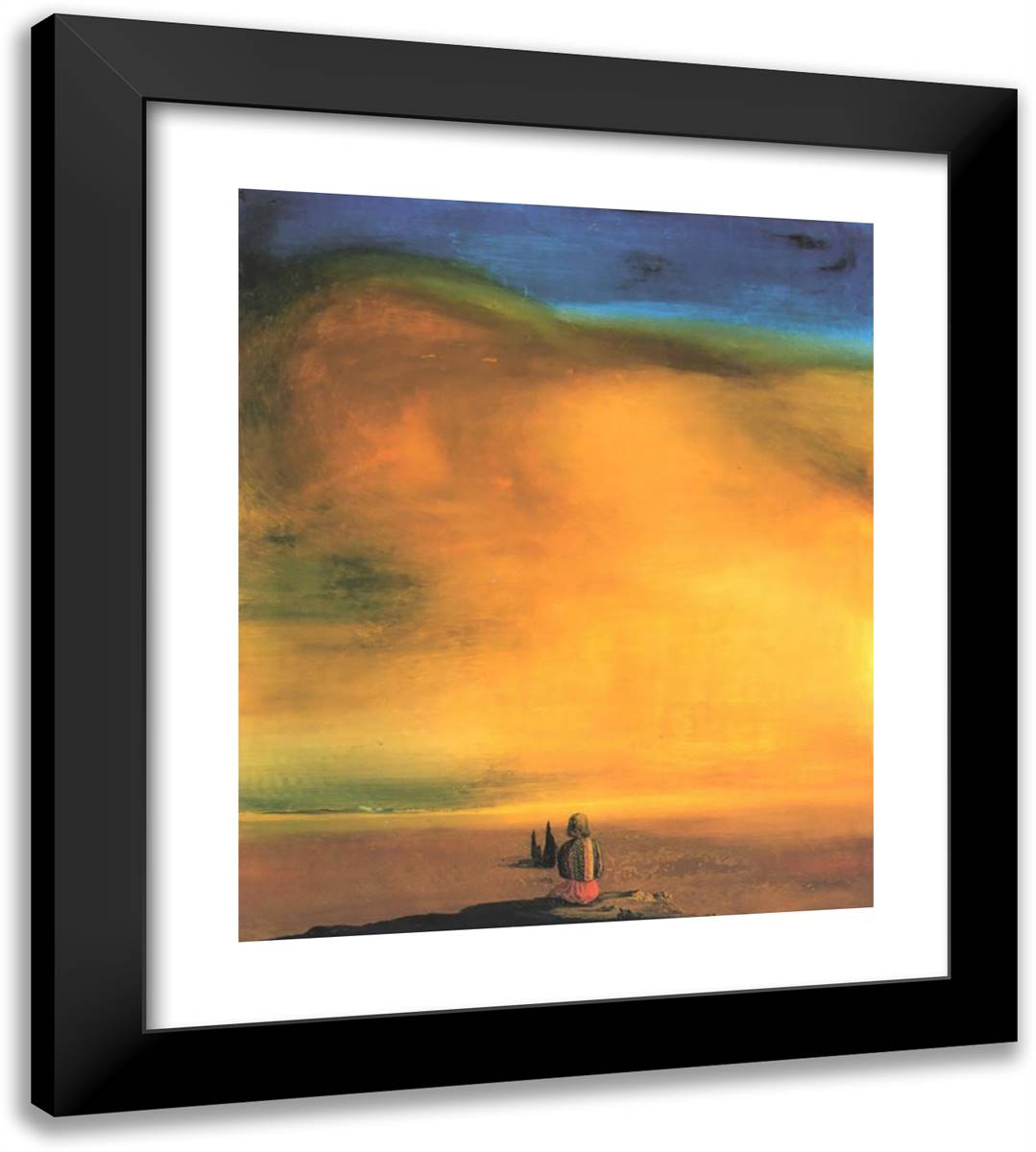 Sugar Sphinx 20x22 Black Modern Wood Framed Art Print Poster by Dali, Salvador