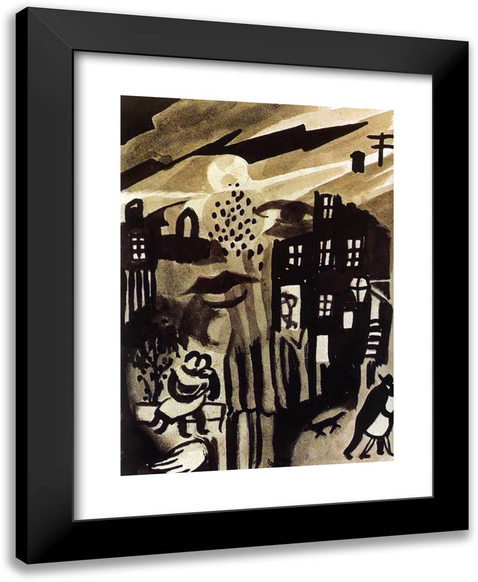 Summer Night 19x24 Black Modern Wood Framed Art Print Poster by Dali, Salvador