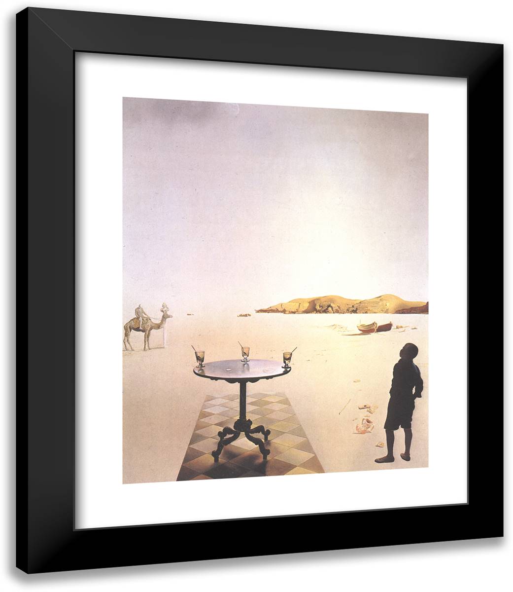 Sun Table 20x23 Black Modern Wood Framed Art Print Poster by Dali, Salvador
