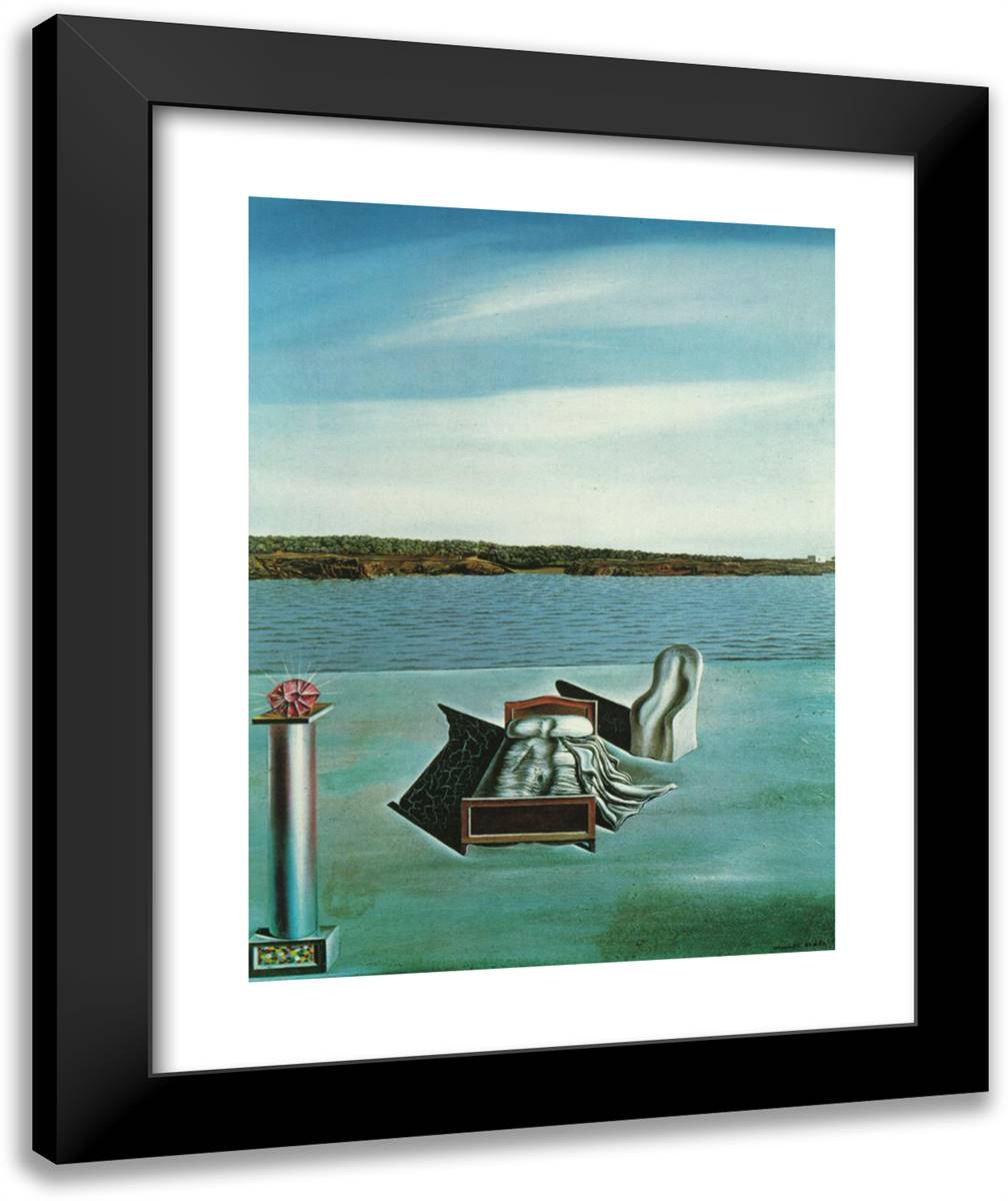 Surrealist Composition with Invisible Figures 20x24 Black Modern Wood Framed Art Print Poster by Dali, Salvador