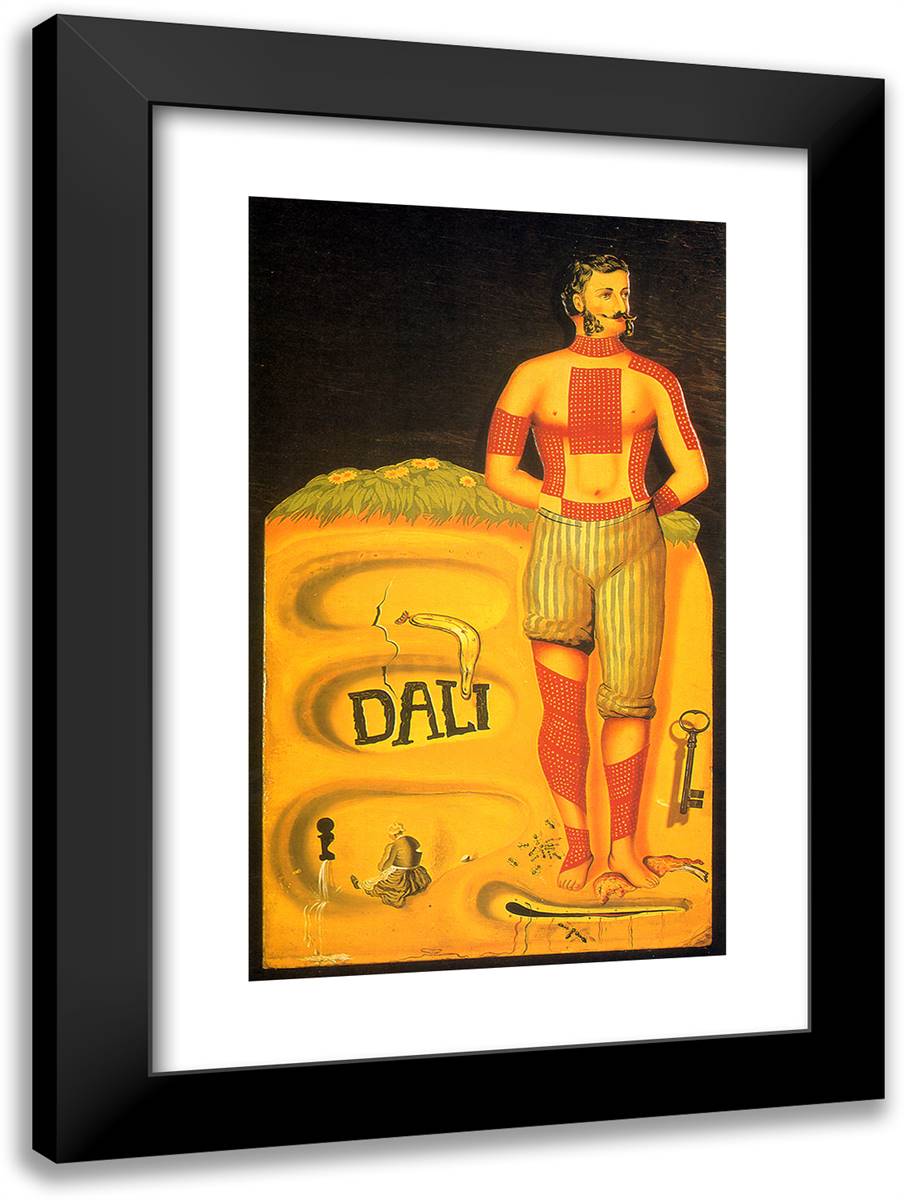 Surrealist Poster Ad 17x24 Black Modern Wood Framed Art Print Poster by Dali, Salvador