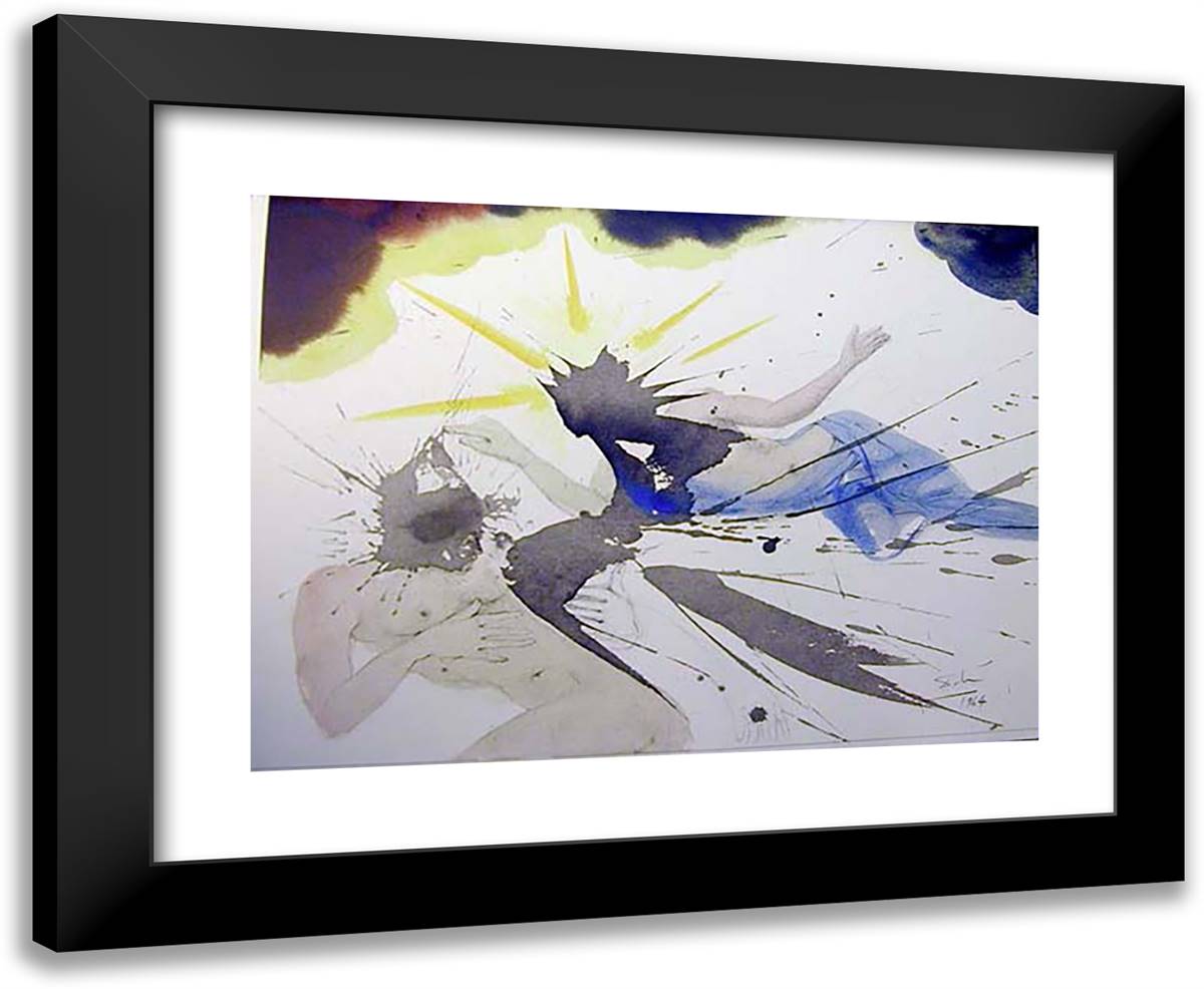 Tertia Die Resurrexit 24x20 Black Modern Wood Framed Art Print Poster by Dali, Salvador