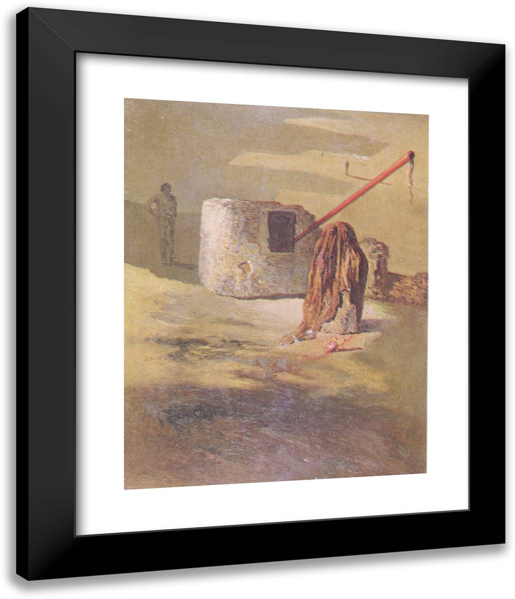 The Alert 20x24 Black Modern Wood Framed Art Print Poster by Dali, Salvador