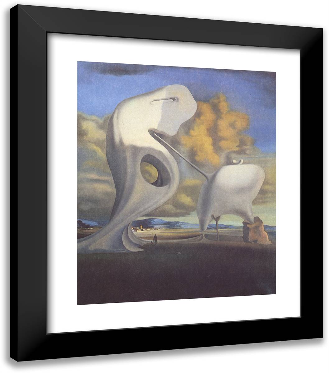 The Architectonic Angelus of Millet 20x23 Black Modern Wood Framed Art Print Poster by Dali, Salvador