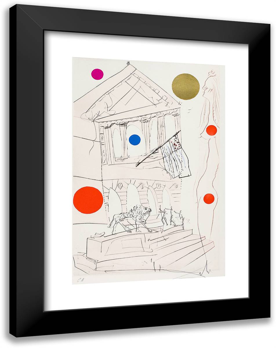 The Art Institute 18x24 Black Modern Wood Framed Art Print Poster by Dali, Salvador