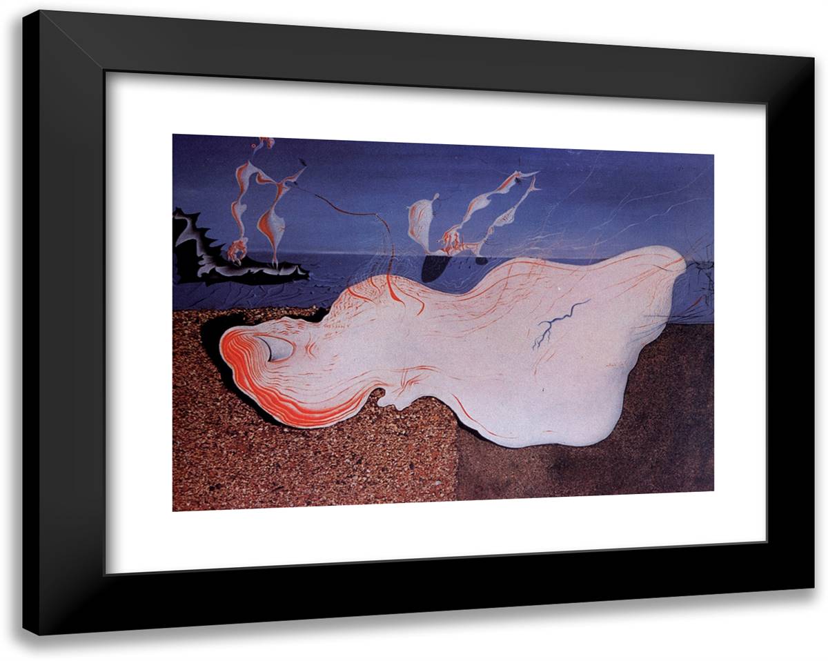 The Bather 24x19 Black Modern Wood Framed Art Print Poster by Dali, Salvador