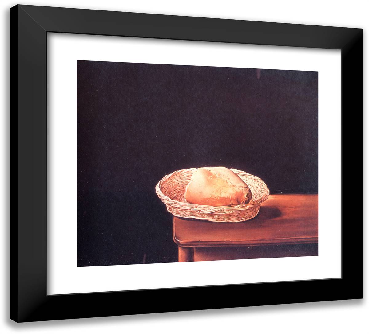 The Bread Basket 22x20 Black Modern Wood Framed Art Print Poster by Dali, Salvador
