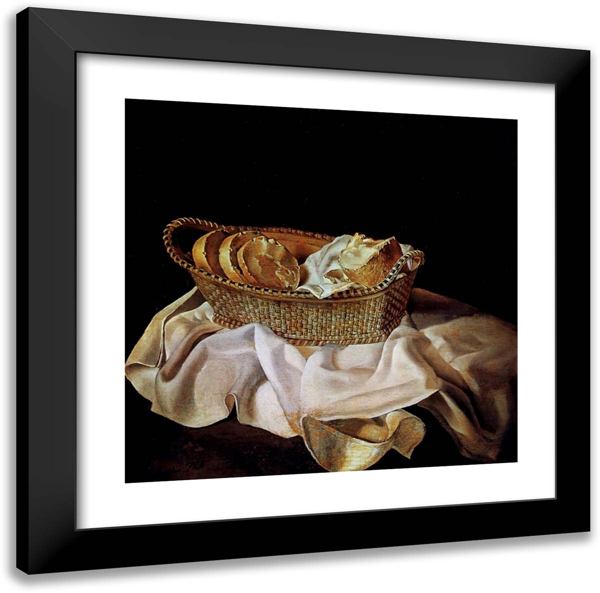 The Bread Basket2 20x20 Black Modern Wood Framed Art Print Poster by Dali, Salvador
