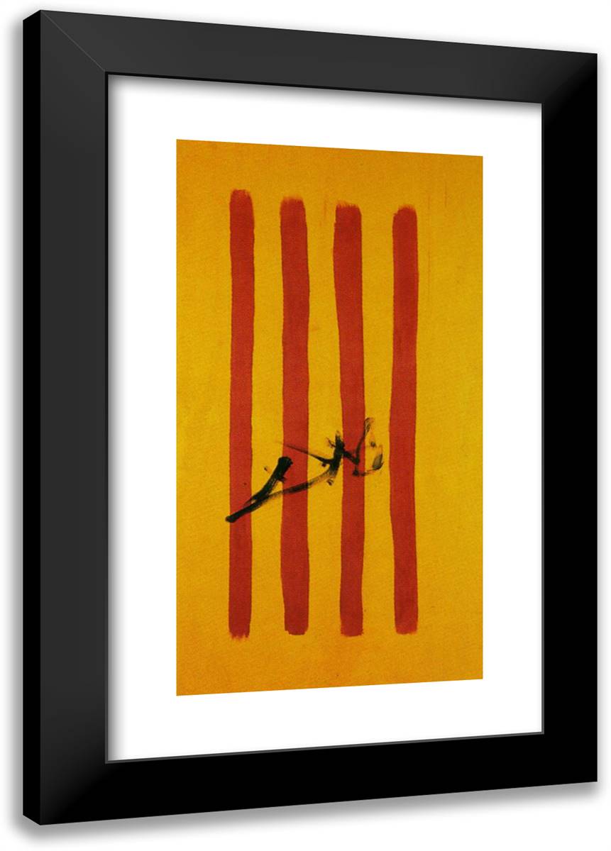 The Dalinian Senyera (Catalonian National Flag) 16x24 Black Modern Wood Framed Art Print Poster by Dali, Salvador