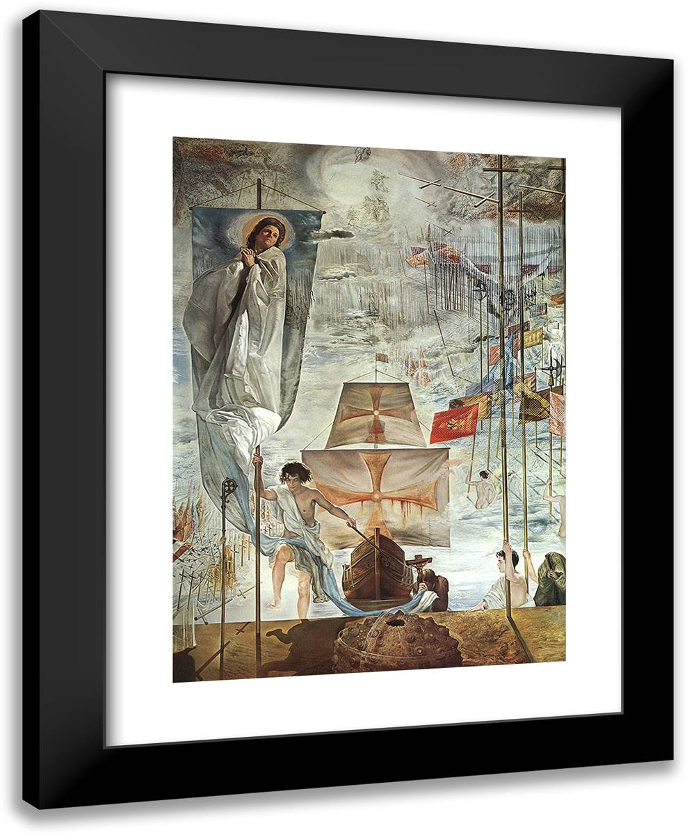The Discovery of America by Christopher Columbus 19x24 Black Modern Wood Framed Art Print Poster by Dali, Salvador