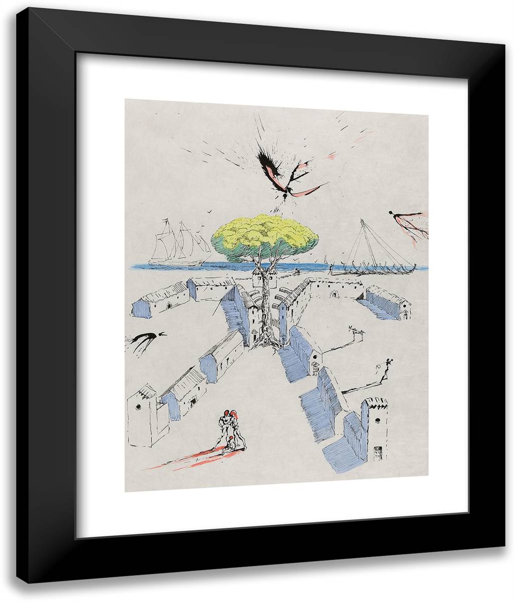 The Drawers 20x24 Black Modern Wood Framed Art Print Poster by Dali, Salvador