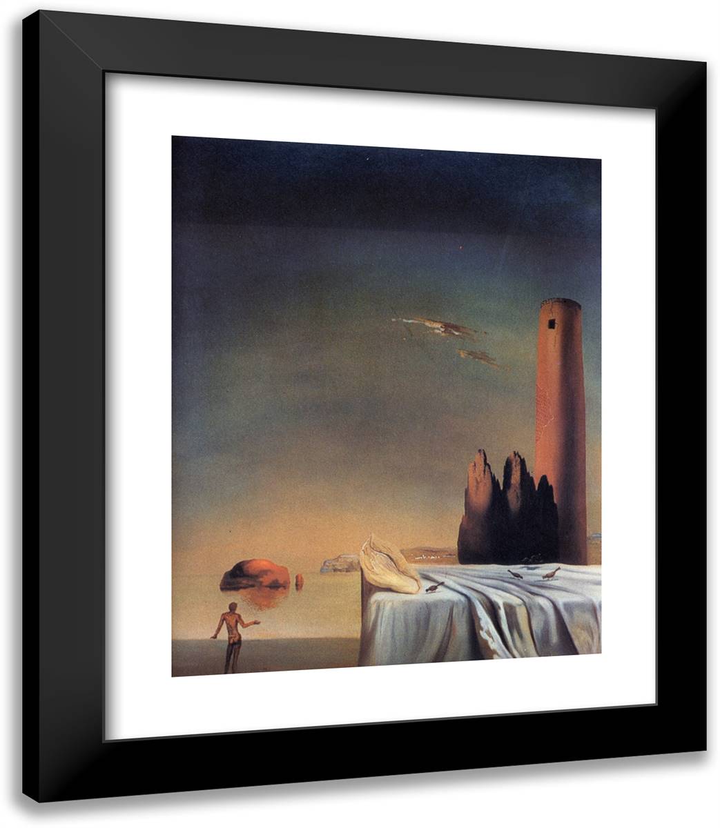 The Dream Approaches 20x23 Black Modern Wood Framed Art Print Poster by Dali, Salvador