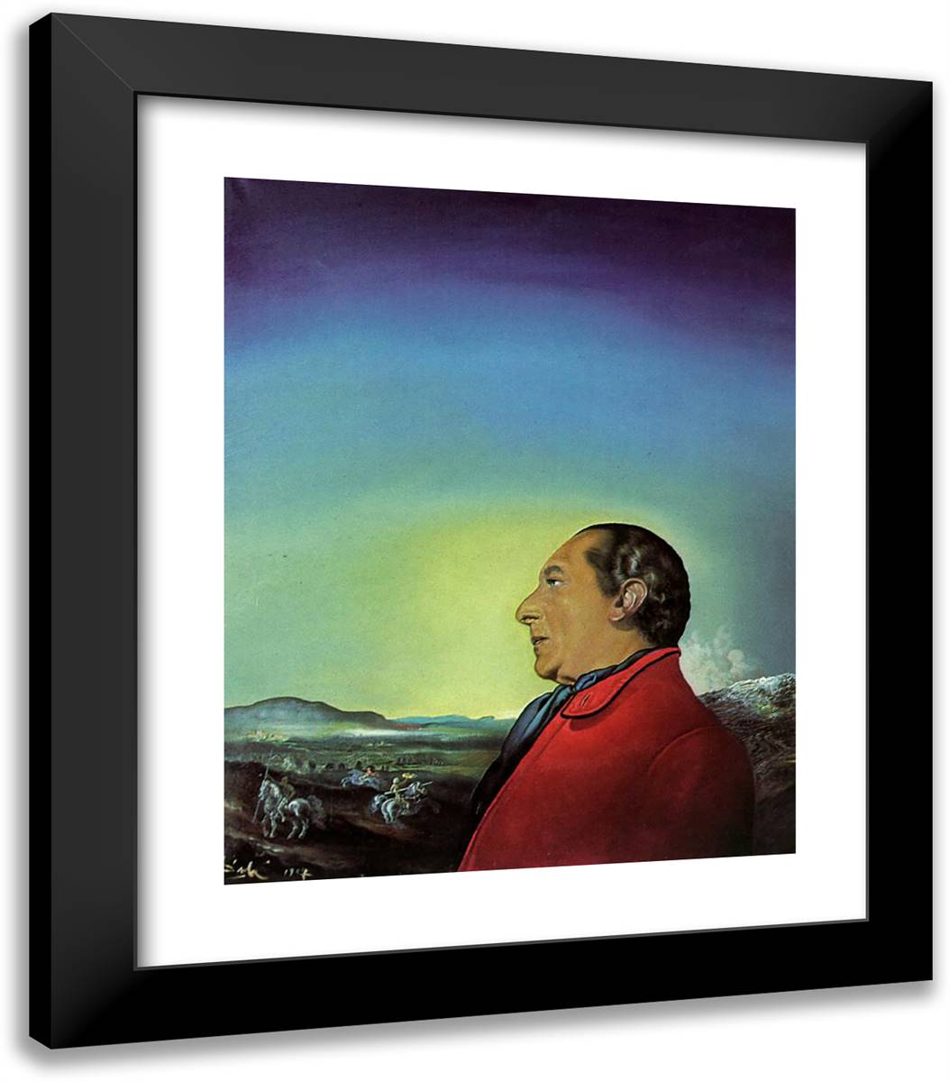 The Duke of Urbino (Portrait of Count Theo Rossi Di Montelera) 20x23 Black Modern Wood Framed Art Print Poster by Dali, Salvador