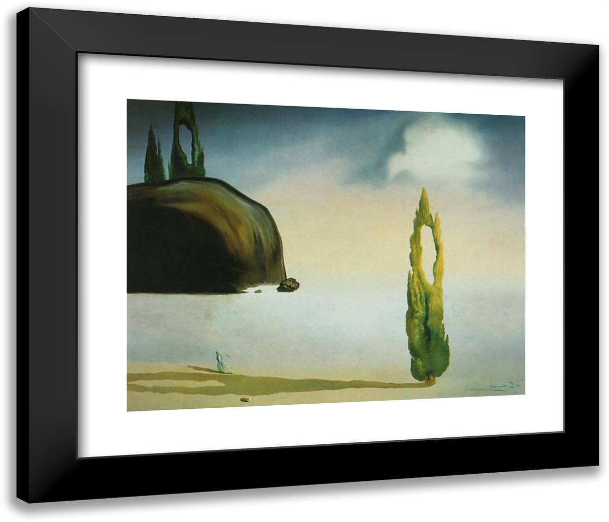 The Echo of the Vold 24x20 Black Modern Wood Framed Art Print Poster by Dali, Salvador