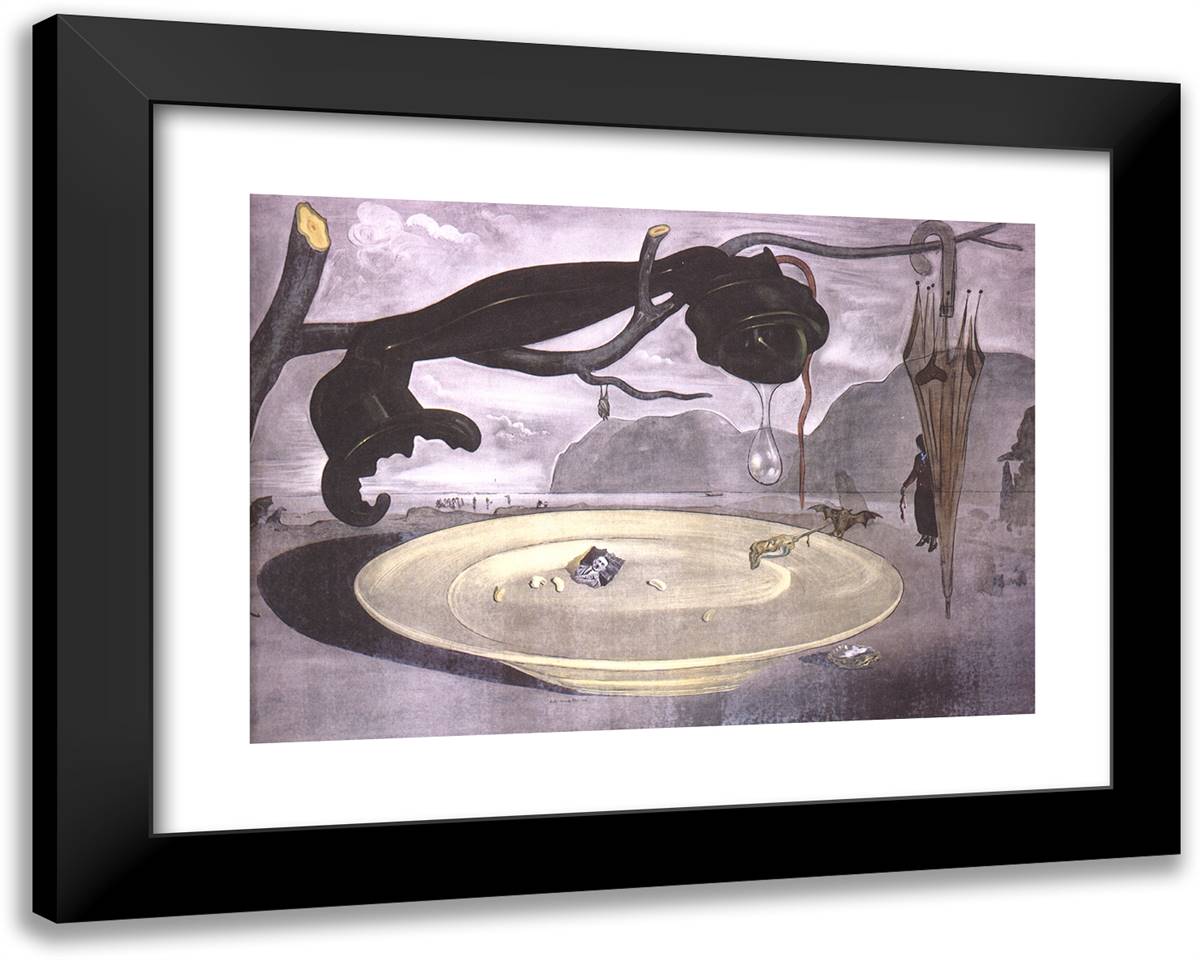 The Enigma of Hitler 24x19 Black Modern Wood Framed Art Print Poster by Dali, Salvador