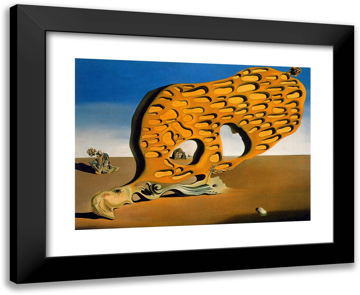 The Enigma of My Desire or My Mother, My Mother, My Mother 24x20 Black Modern Wood Framed Art Print Poster by Dali, Salvador