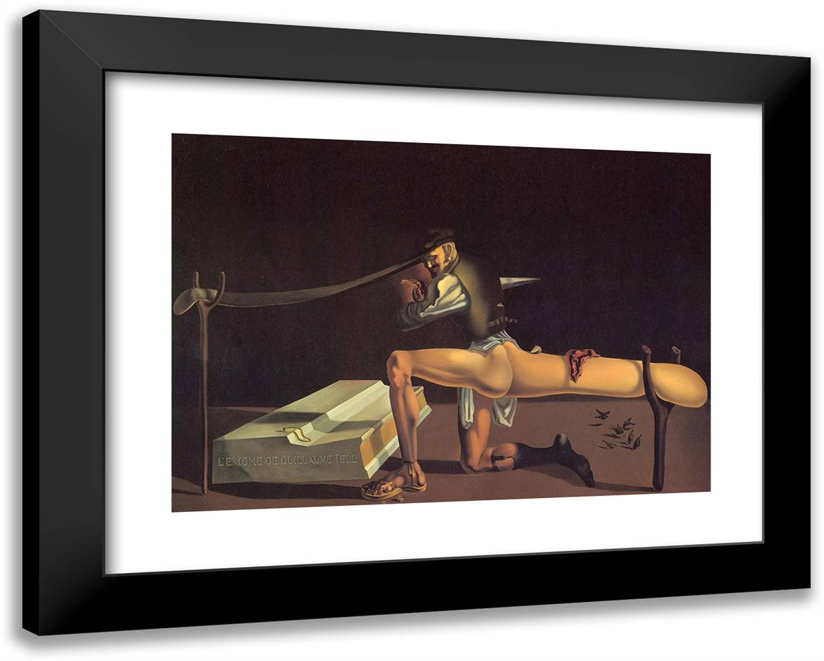 The Enigma of William Tell 24x19 Black Modern Wood Framed Art Print Poster by Dali, Salvador