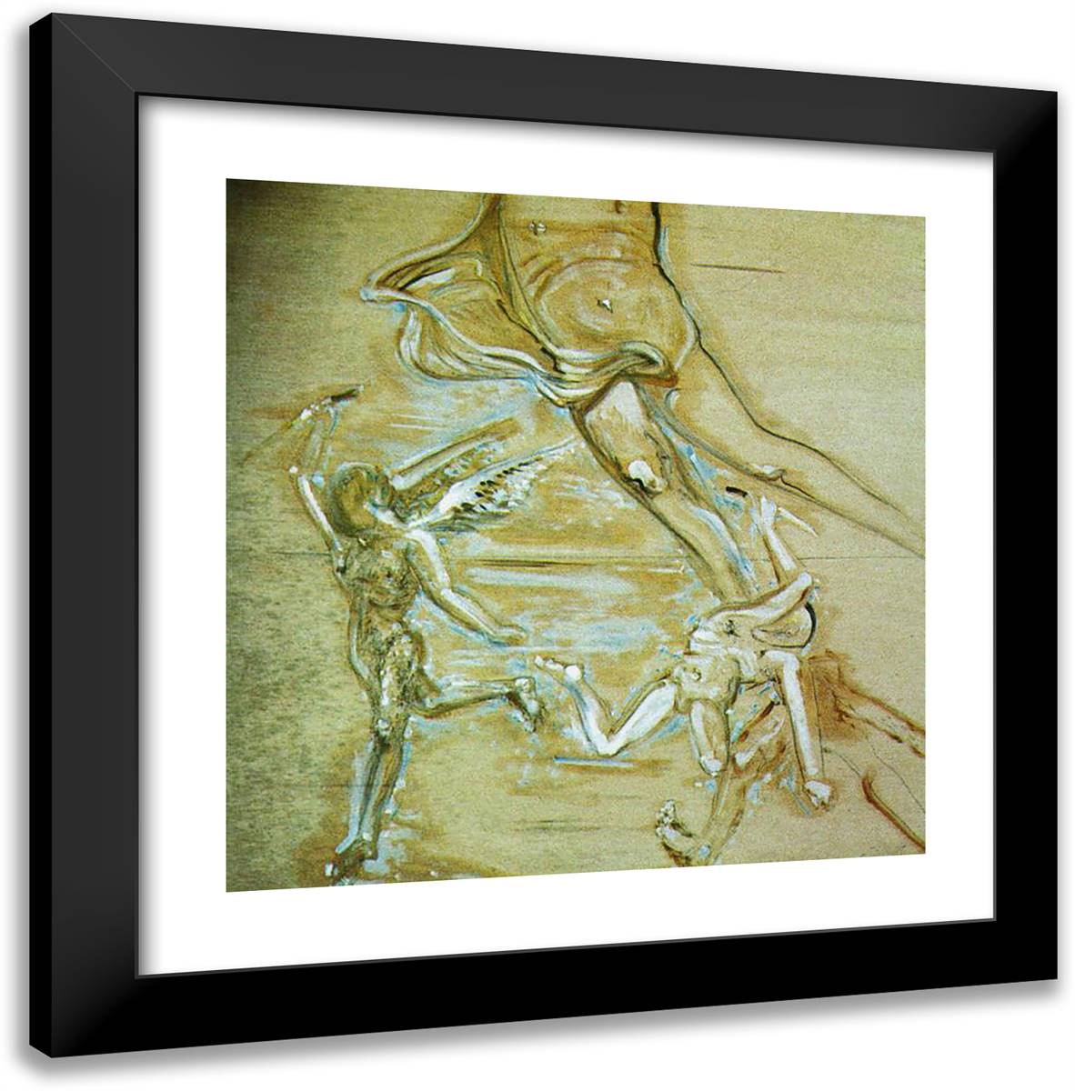The Exterminating Angels 20x20 Black Modern Wood Framed Art Print Poster by Dali, Salvador