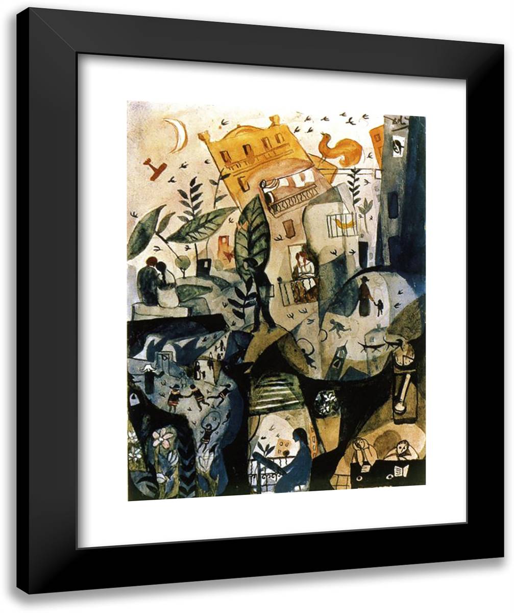 The First Day of Spring 20x24 Black Modern Wood Framed Art Print Poster by Dali, Salvador