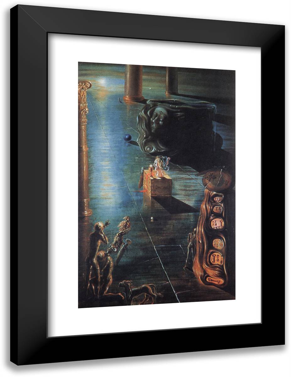 The Font 18x24 Black Modern Wood Framed Art Print Poster by Dali, Salvador