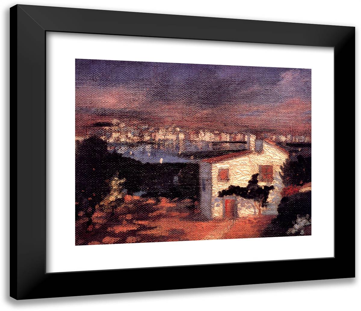 The Garden at Lyane 23x20 Black Modern Wood Framed Art Print Poster by Dali, Salvador