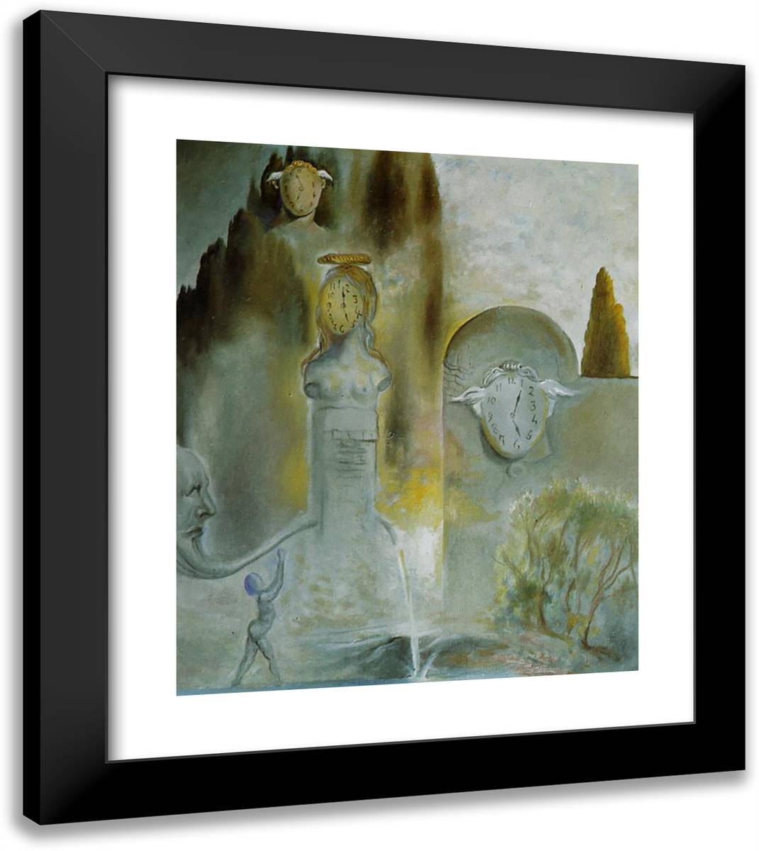 The Garden of Hours 20x23 Black Modern Wood Framed Art Print Poster by Dali, Salvador