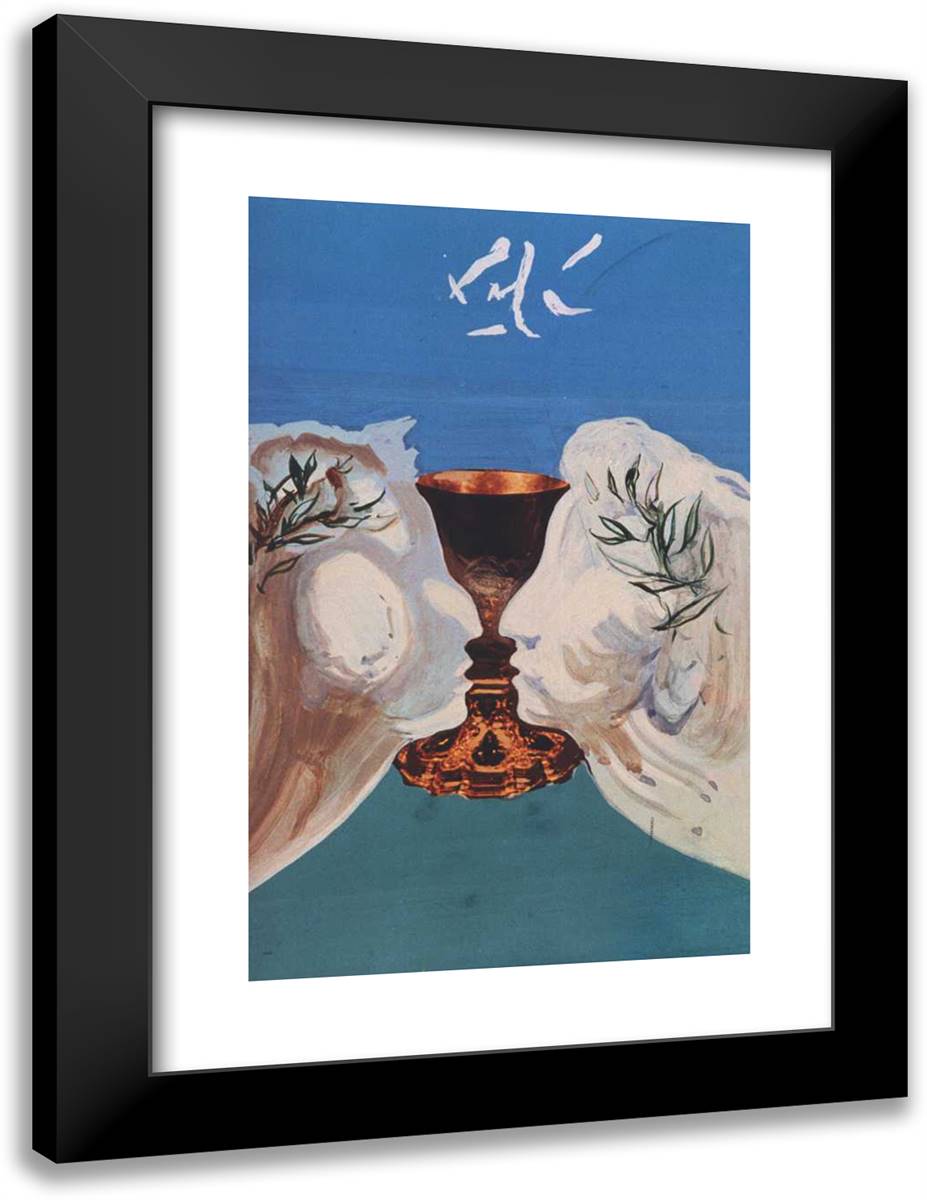 The Gold Chalice 18x24 Black Modern Wood Framed Art Print Poster by Dali, Salvador