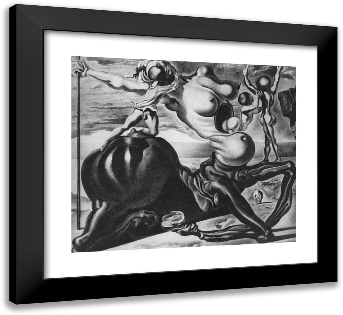 The Golden Age - Family of Marsupial Centaurs 22x20 Black Modern Wood Framed Art Print Poster by Dali, Salvador