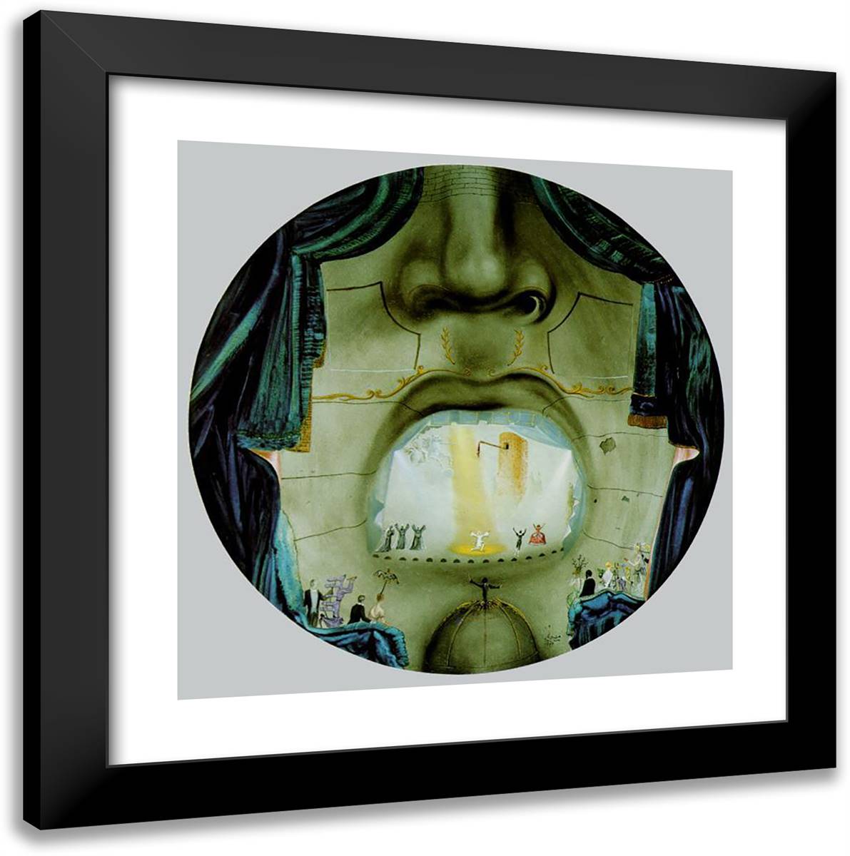 The Grand Opera 20x20 Black Modern Wood Framed Art Print Poster by Dali, Salvador