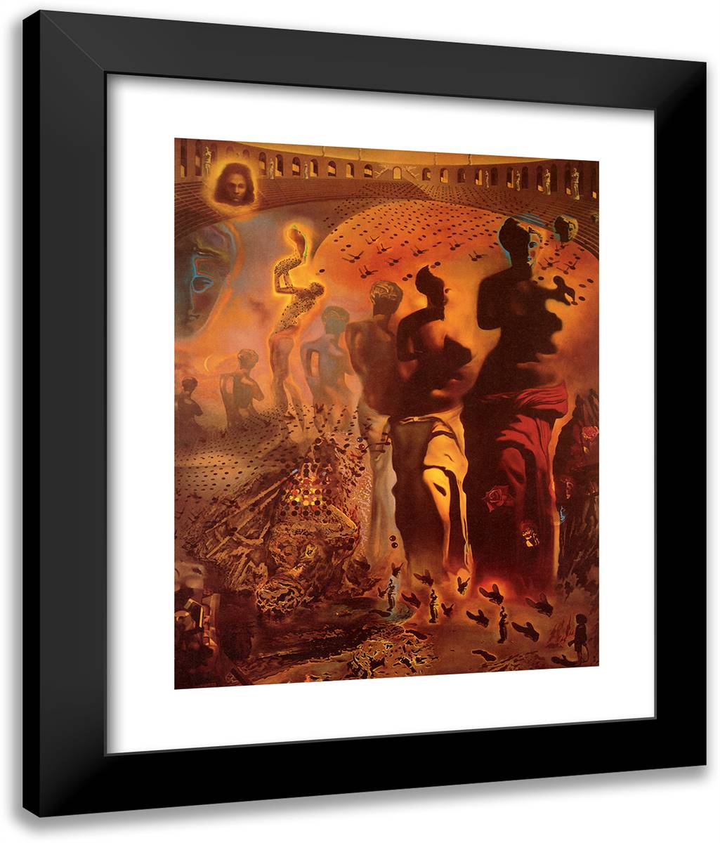 The Hallucinogenic Toreador 20x24 Black Modern Wood Framed Art Print Poster by Dali, Salvador