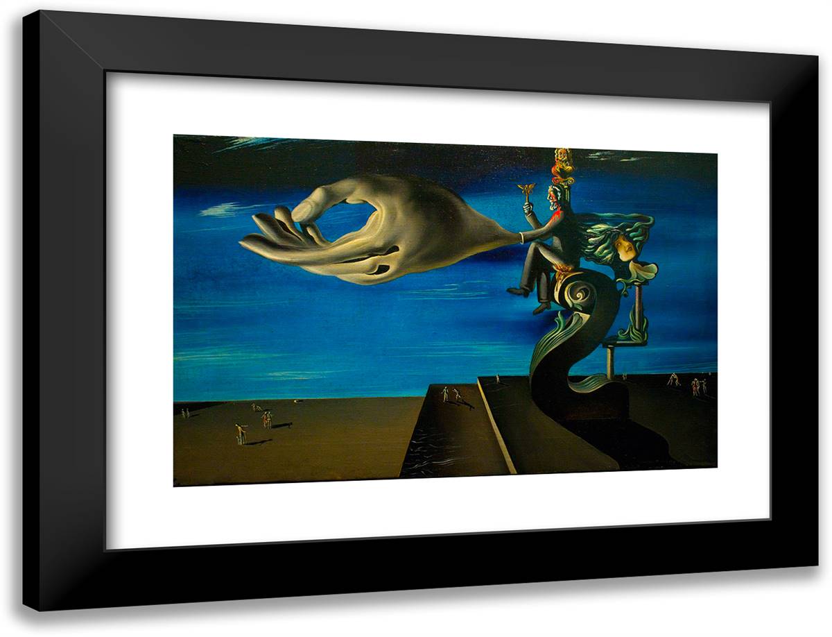 The Hand 24x18 Black Modern Wood Framed Art Print Poster by Dali, Salvador