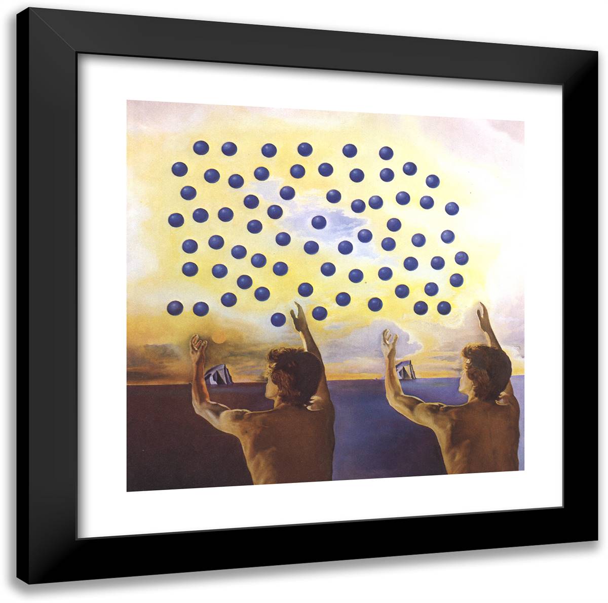 The Harmony of the Spheres 20x20 Black Modern Wood Framed Art Print Poster by Dali, Salvador
