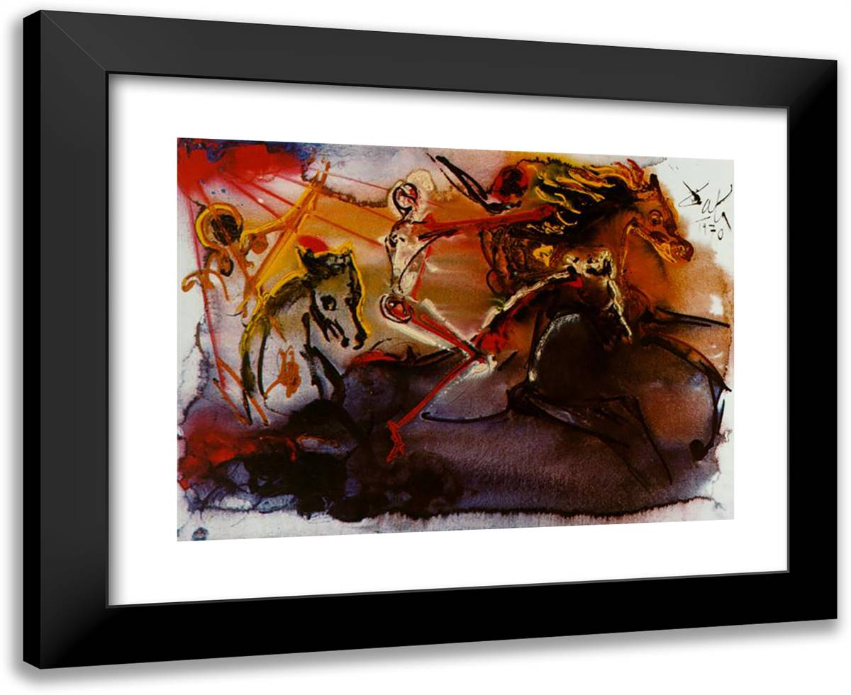 The Horseman of the Apocalypse 24x20 Black Modern Wood Framed Art Print Poster by Dali, Salvador