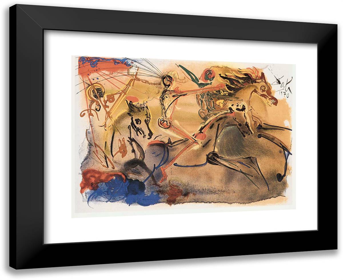 The Horseman of the Apocalypse2 24x20 Black Modern Wood Framed Art Print Poster by Dali, Salvador