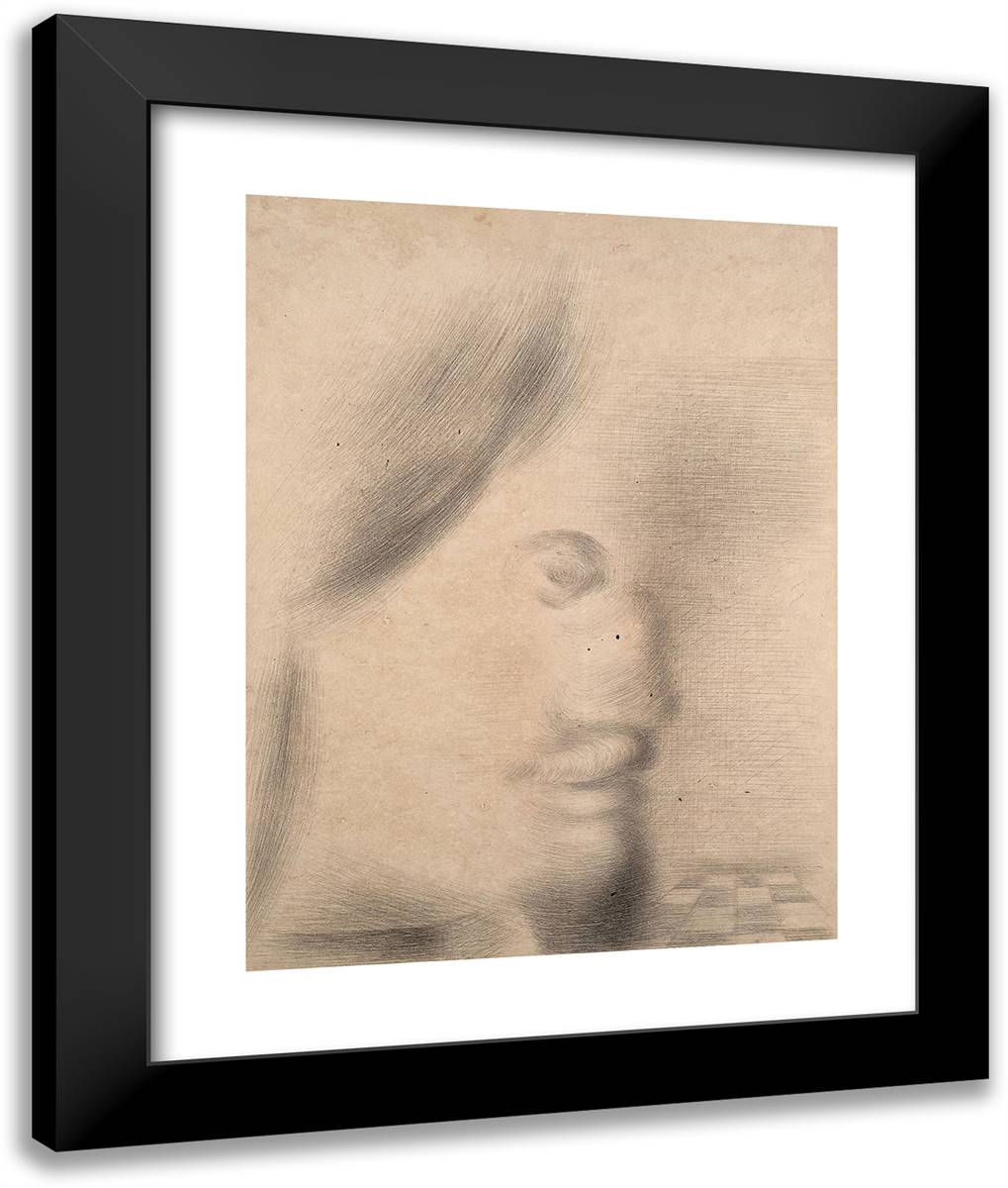 The Image Disappears 20x24 Black Modern Wood Framed Art Print Poster by Dali, Salvador