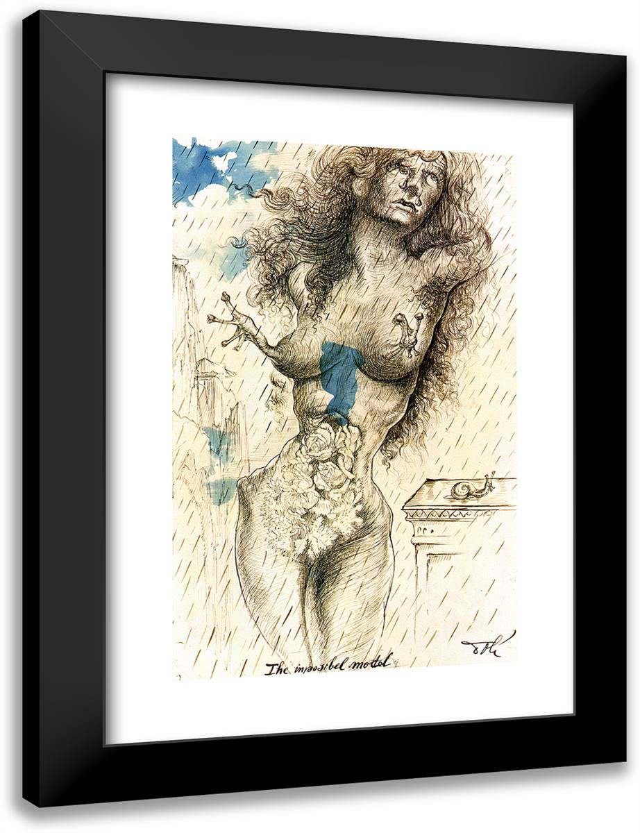 The Impossible Model 18x24 Black Modern Wood Framed Art Print Poster by Dali, Salvador