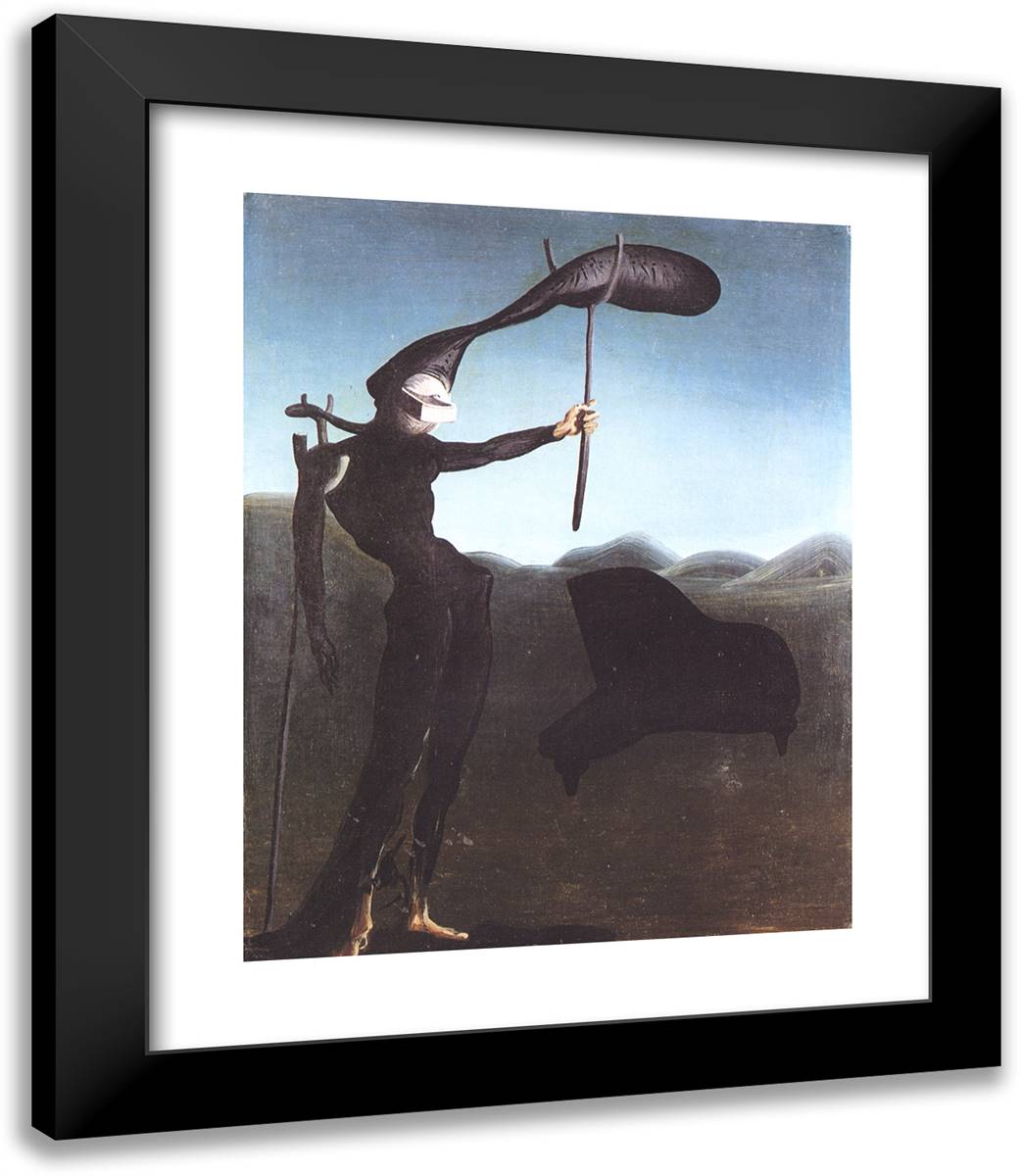 The Invisible Harp 20x23 Black Modern Wood Framed Art Print Poster by Dali, Salvador