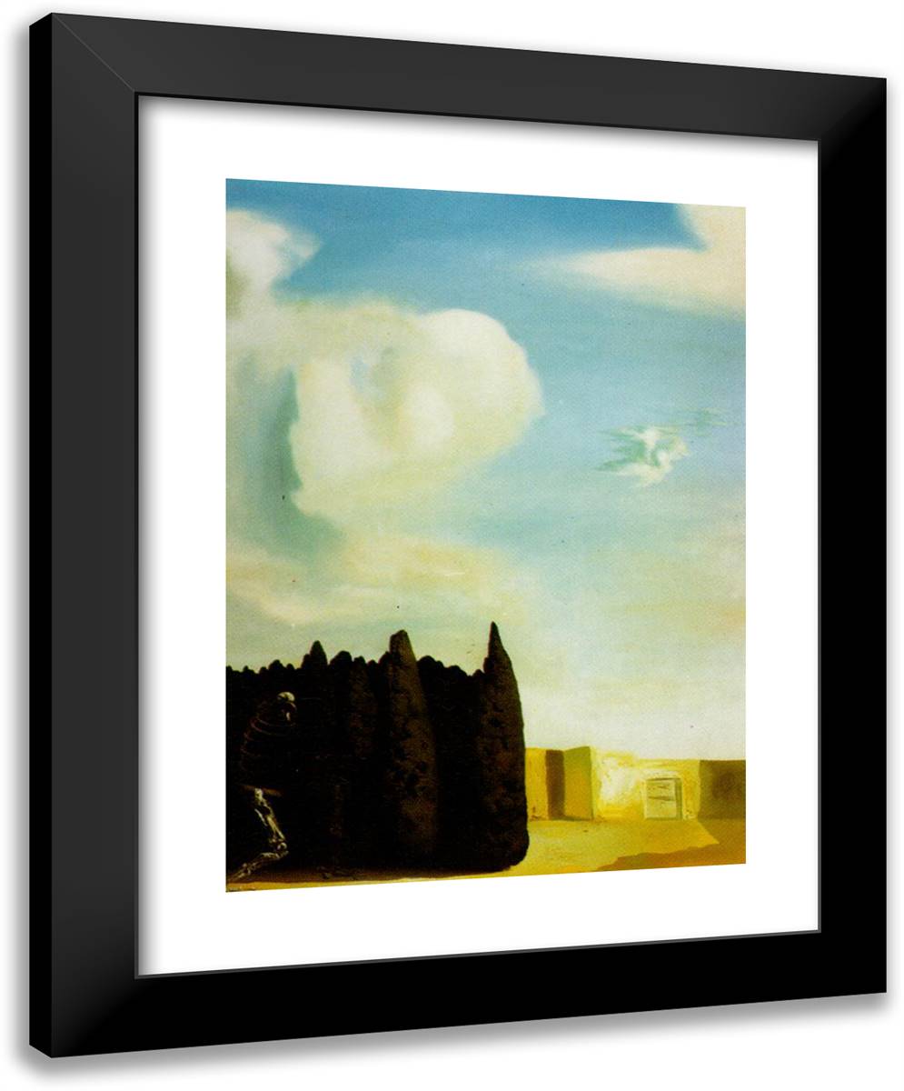 The Isle of the Dead - Centre, Section 19x24 Black Modern Wood Framed Art Print Poster by Dali, Salvador