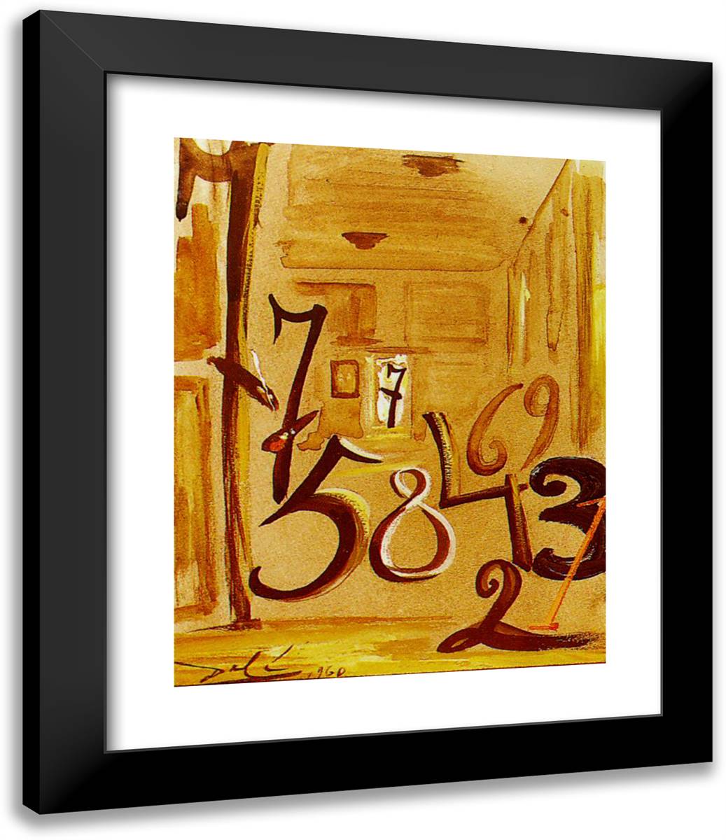 The Maids-In-Waiting (Las Meninas) 20x24 Black Modern Wood Framed Art Print Poster by Dali, Salvador