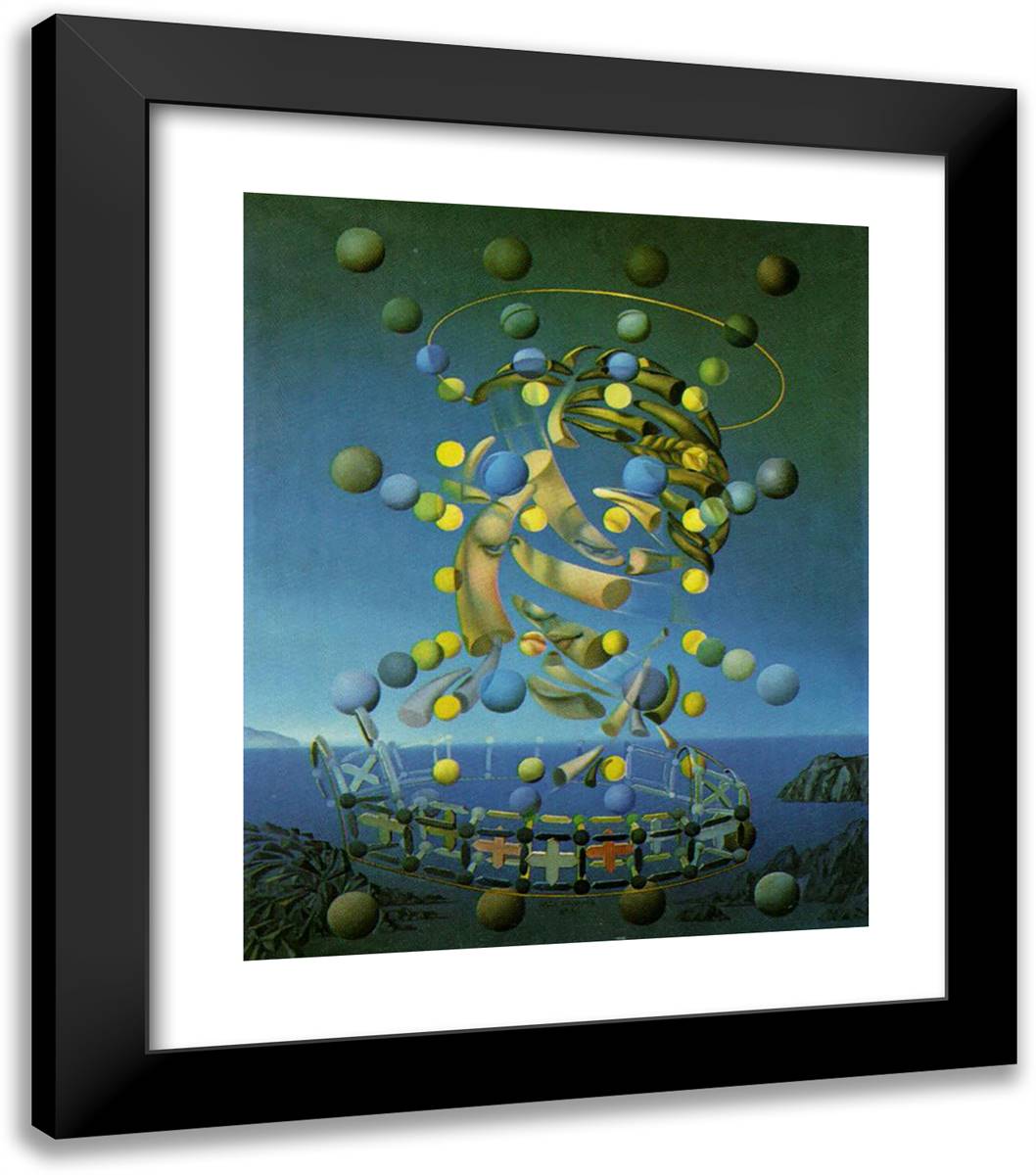 The Maximum Speed of Raphael's Madonna 20x23 Black Modern Wood Framed Art Print Poster by Dali, Salvador