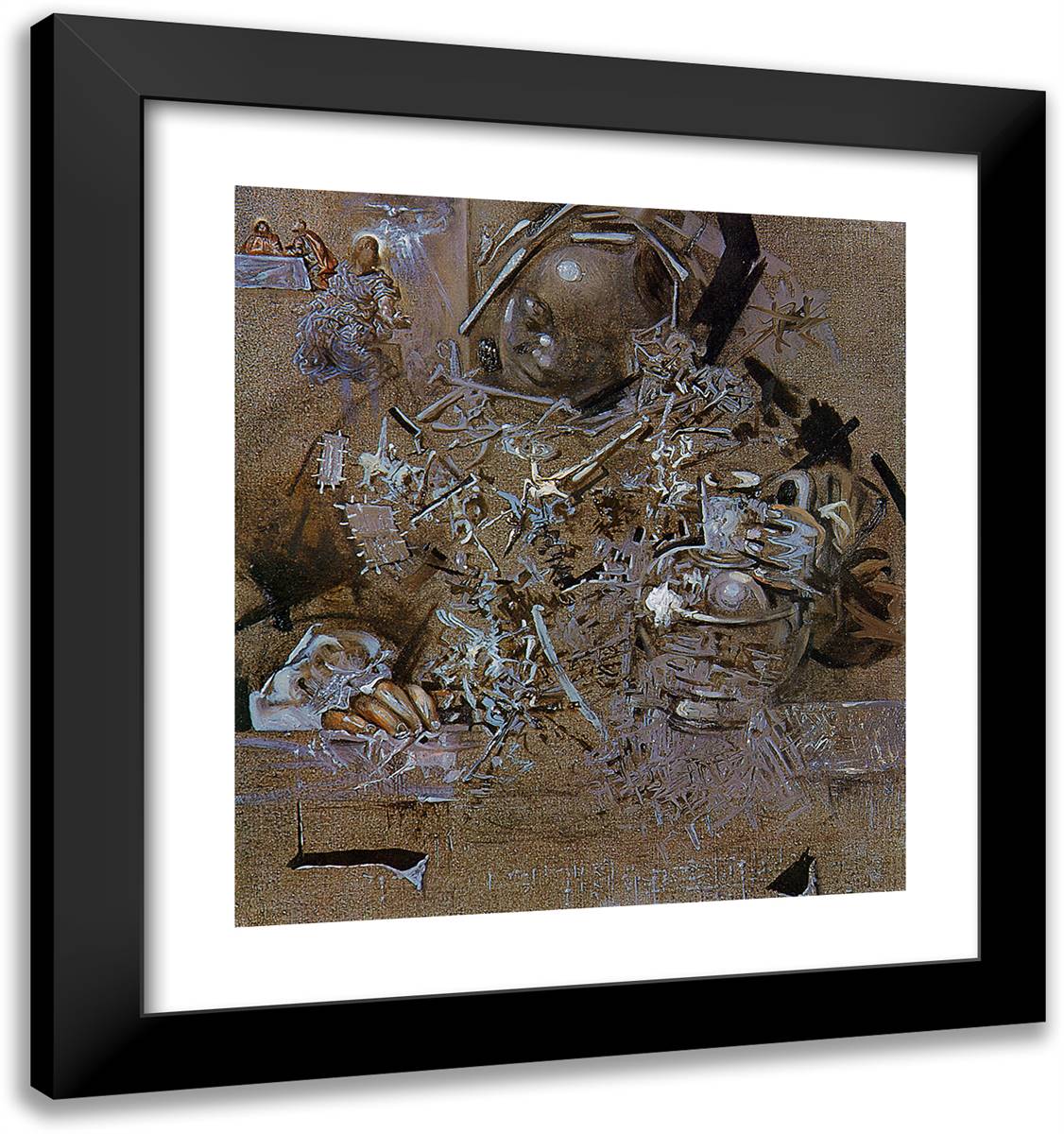 The Servant of the Disciples at Emmaus 20x21 Black Modern Wood Framed Art Print Poster by Dali, Salvador