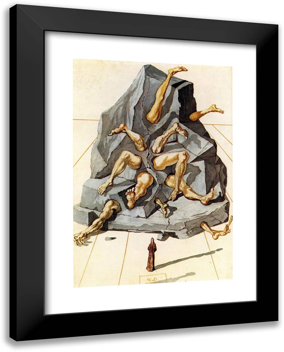 The Simoniacs 19x24 Black Modern Wood Framed Art Print Poster by Dali, Salvador