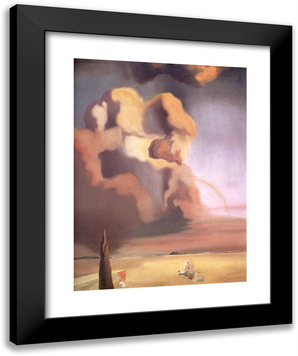The Spectre and the Phantom 20x24 Black Modern Wood Framed Art Print Poster by Dali, Salvador