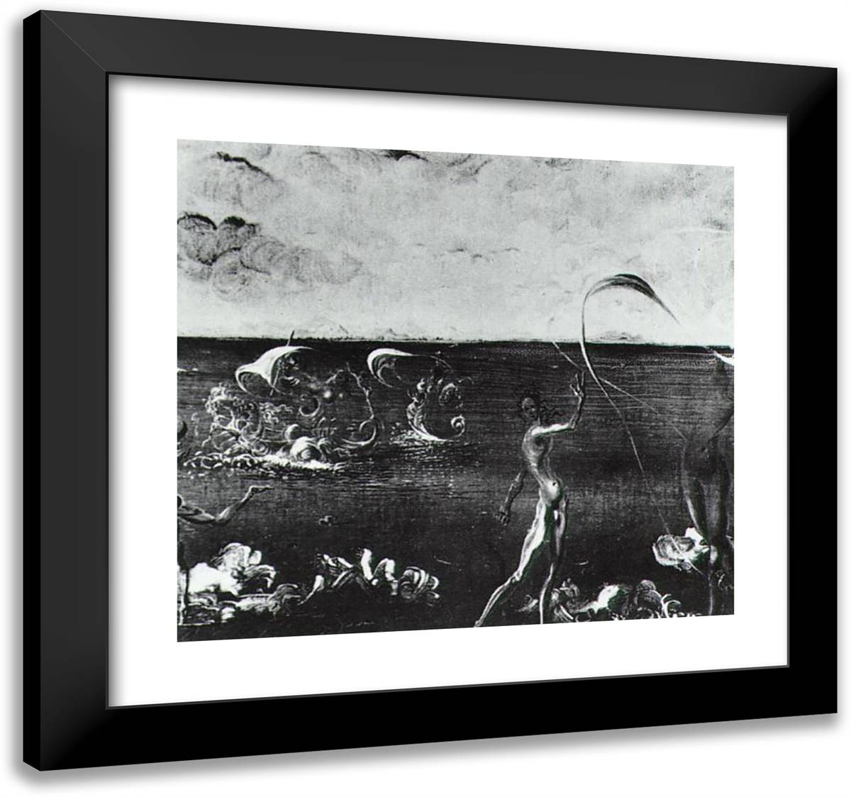 The Triumph of Nautilus 21x20 Black Modern Wood Framed Art Print Poster by Dali, Salvador