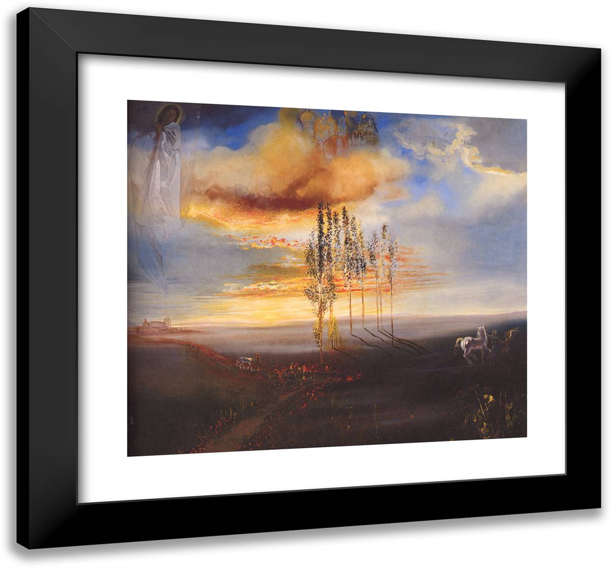 The Way to Pubol 21x20 Black Modern Wood Framed Art Print Poster by Dali, Salvador