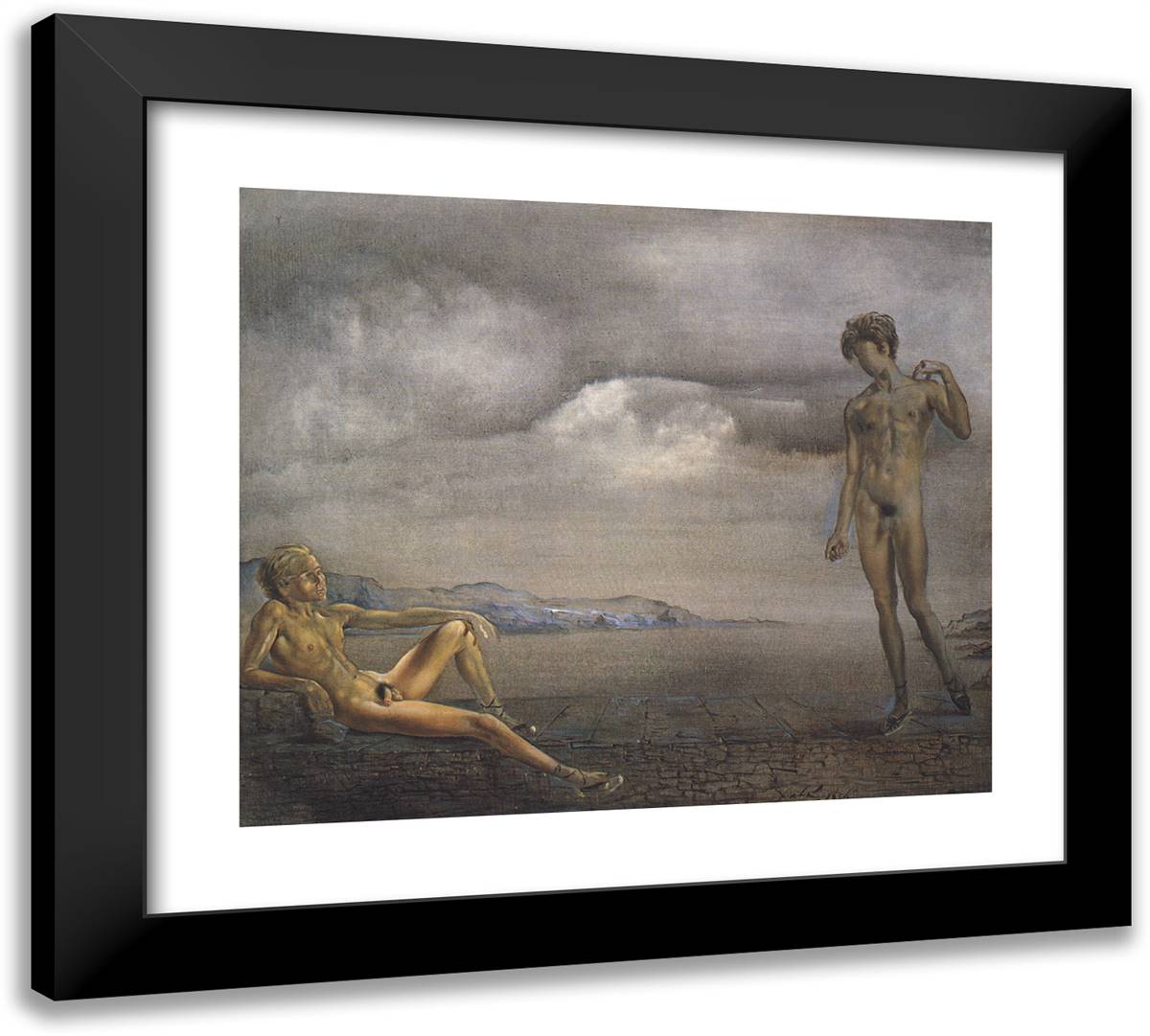 Two Adolescents 22x20 Black Modern Wood Framed Art Print Poster by Dali, Salvador